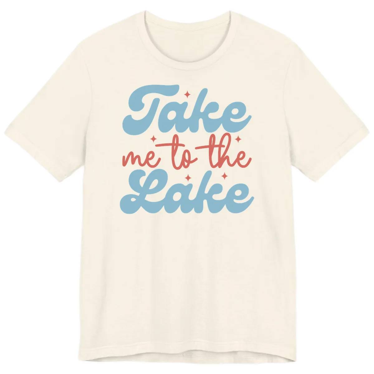 Take Me To The Lake Retro Design Premium T-Shirt in Natural