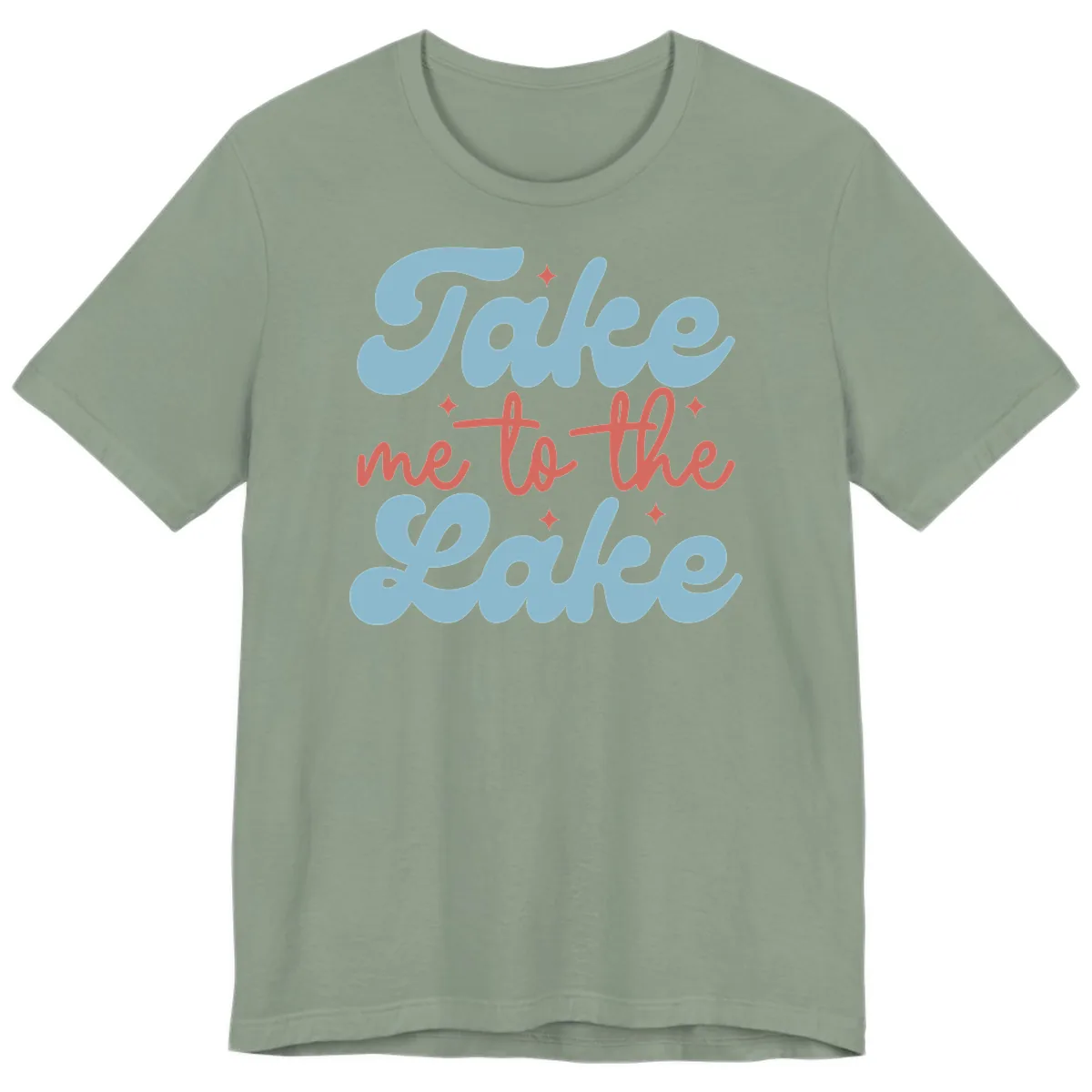 Take Me To The Lake Retro Design Premium T-Shirt in Sage