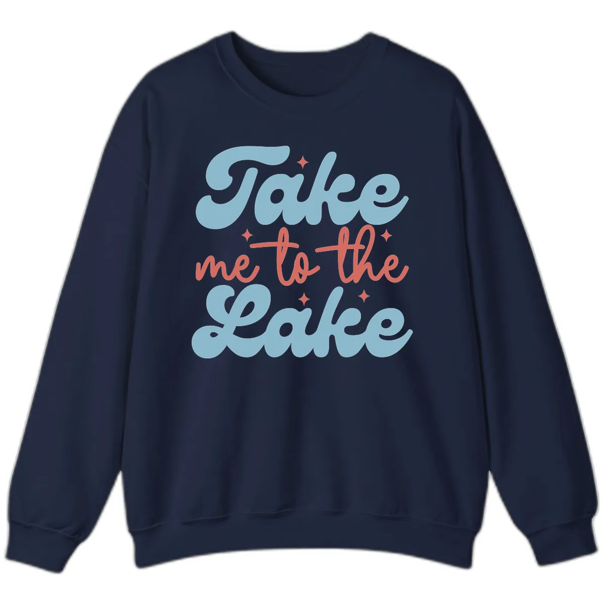 Take Me To The Lake Retro Design Sweatshirt in Navy