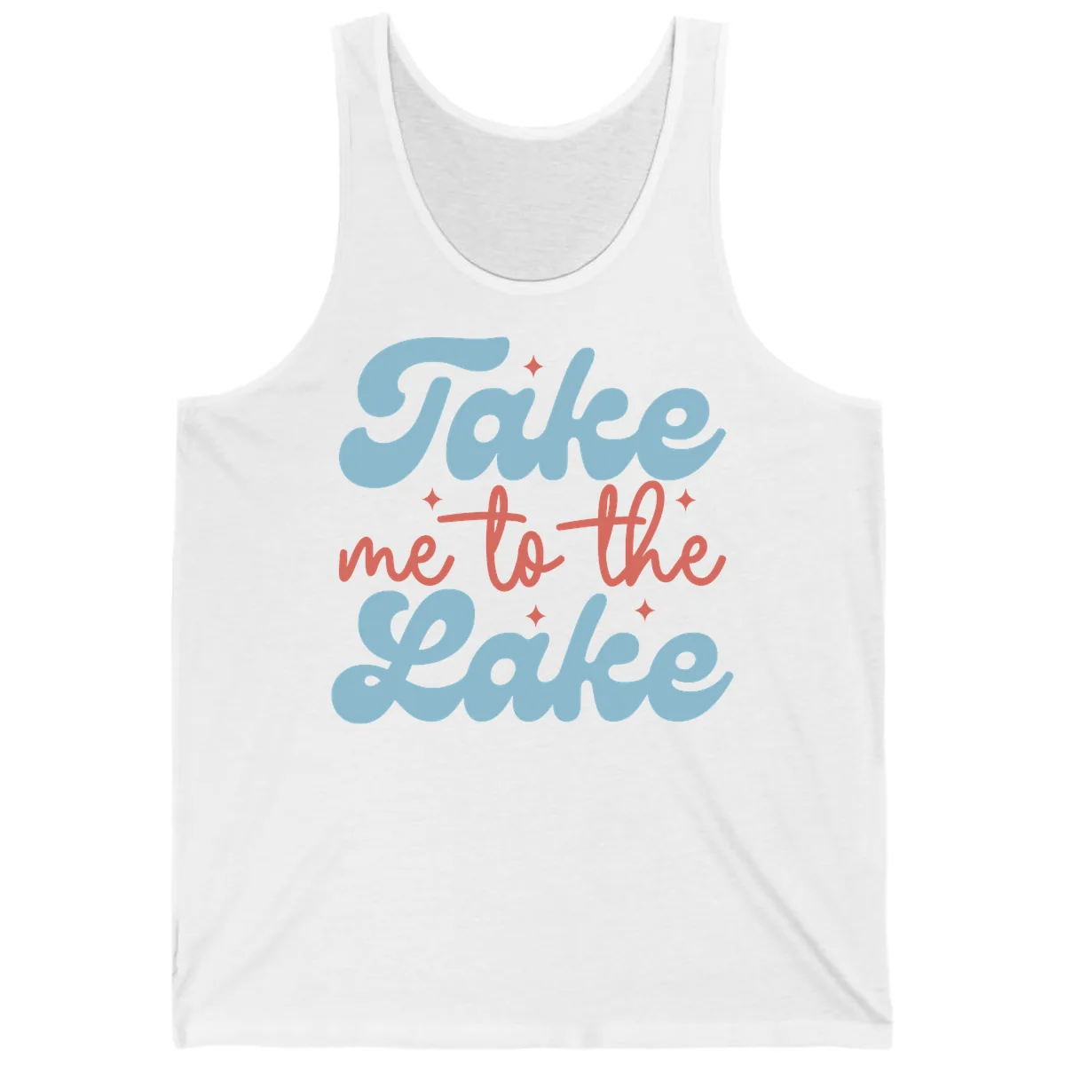 Take Me To The Lake Retro Design Tank in White