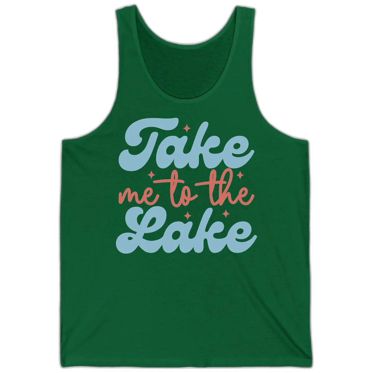 Take Me To The Lake Retro Design Tank in Kelly