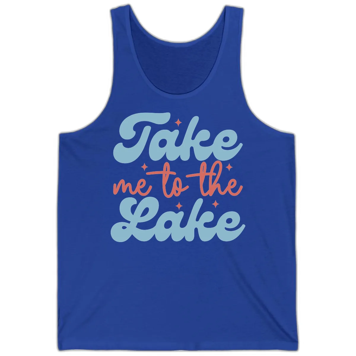Take Me To The Lake Retro Design Tank in True Royal