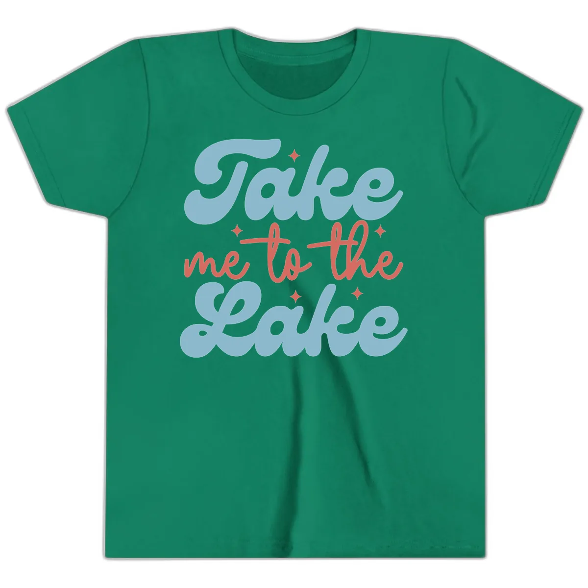 Take Me To The Lake Retro Design Youth T-Shirt in Kelly