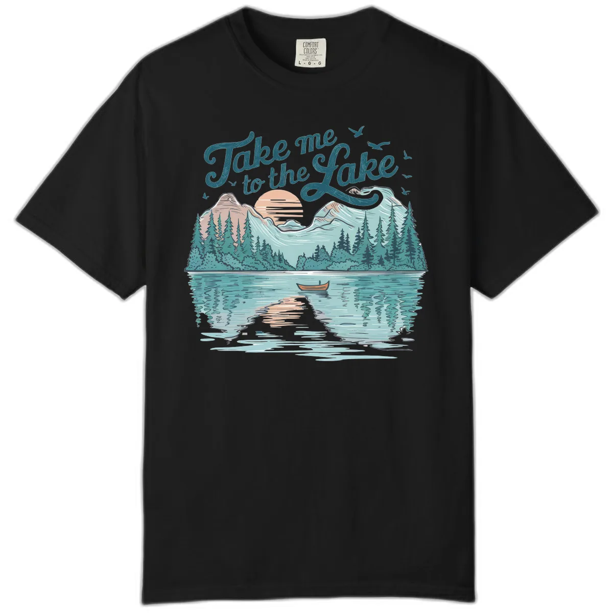 Take Me To The Lake Scenic Design Comfort Color in Black