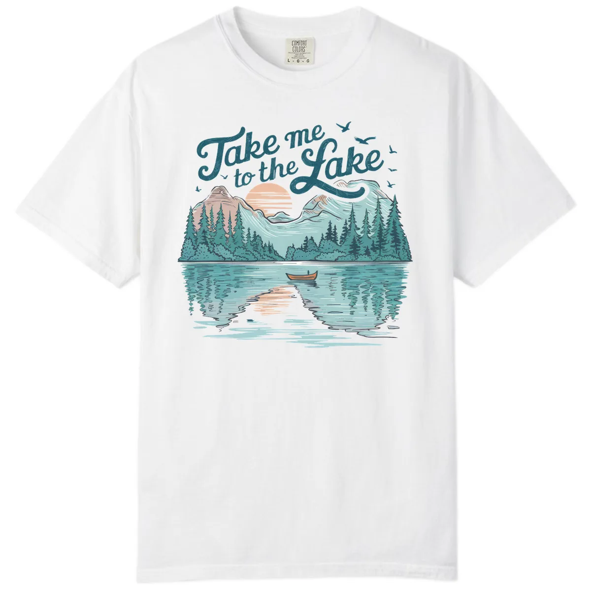 Take Me To The Lake Scenic Design Comfort Color in White