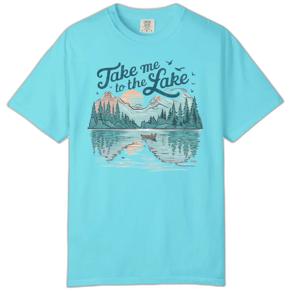 Take Me To The Lake Scenic Design Comfort Color in Lagoon Blue