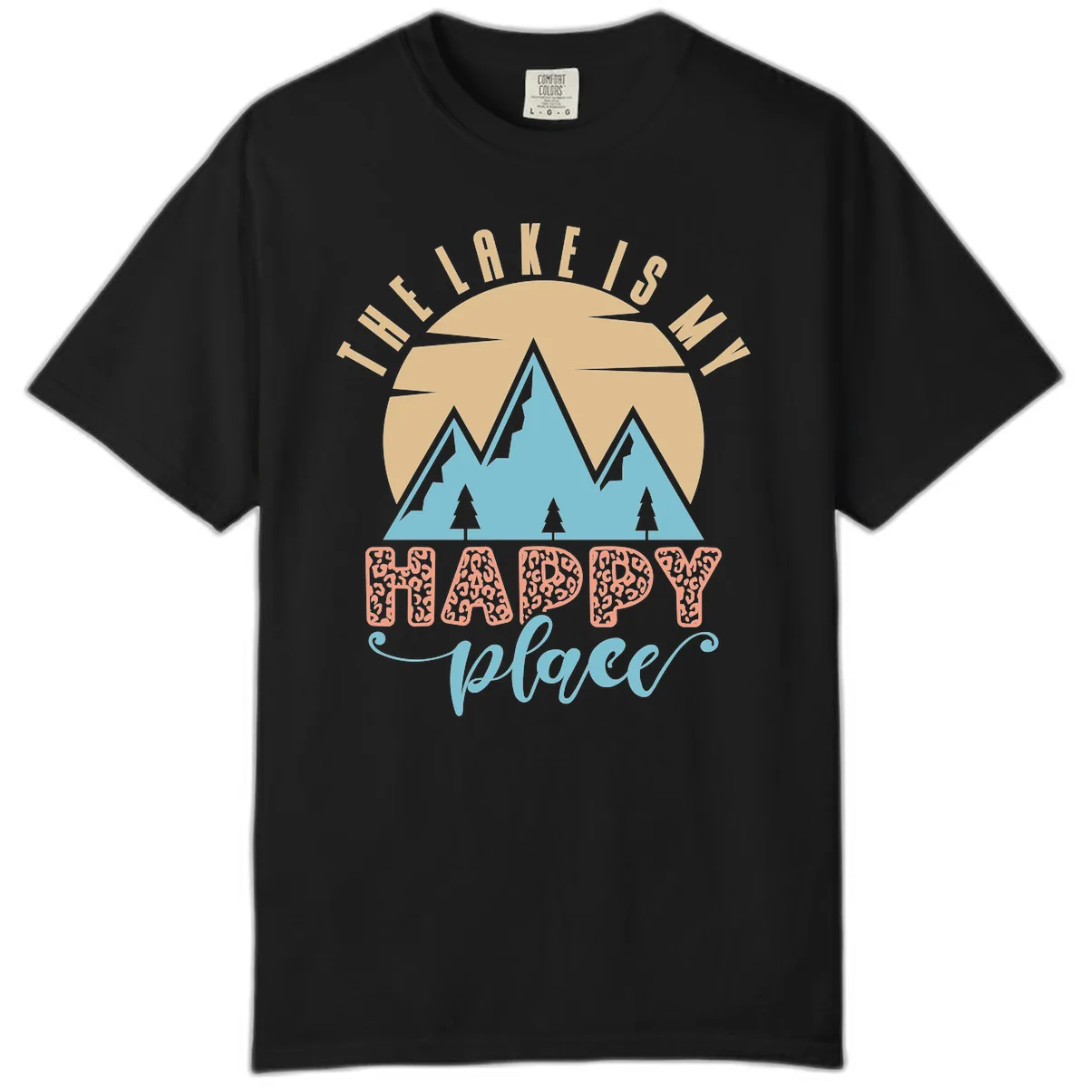 The Lake Is My Happy Place Design Comfort Color in Black