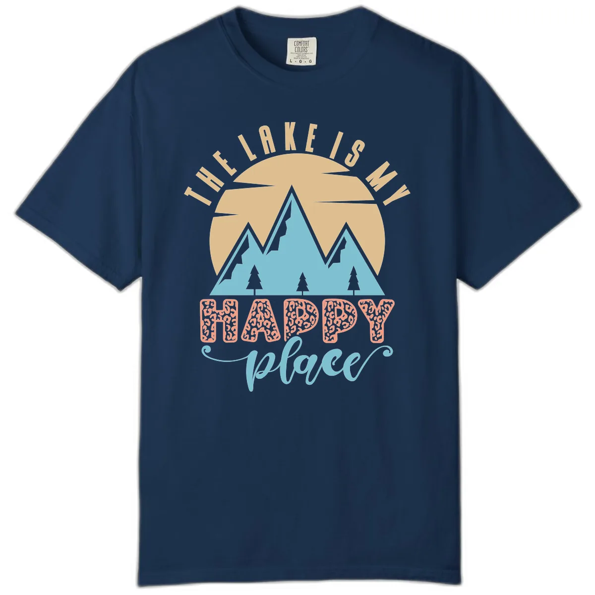 The Lake Is My Happy Place Design Comfort Color in Navy