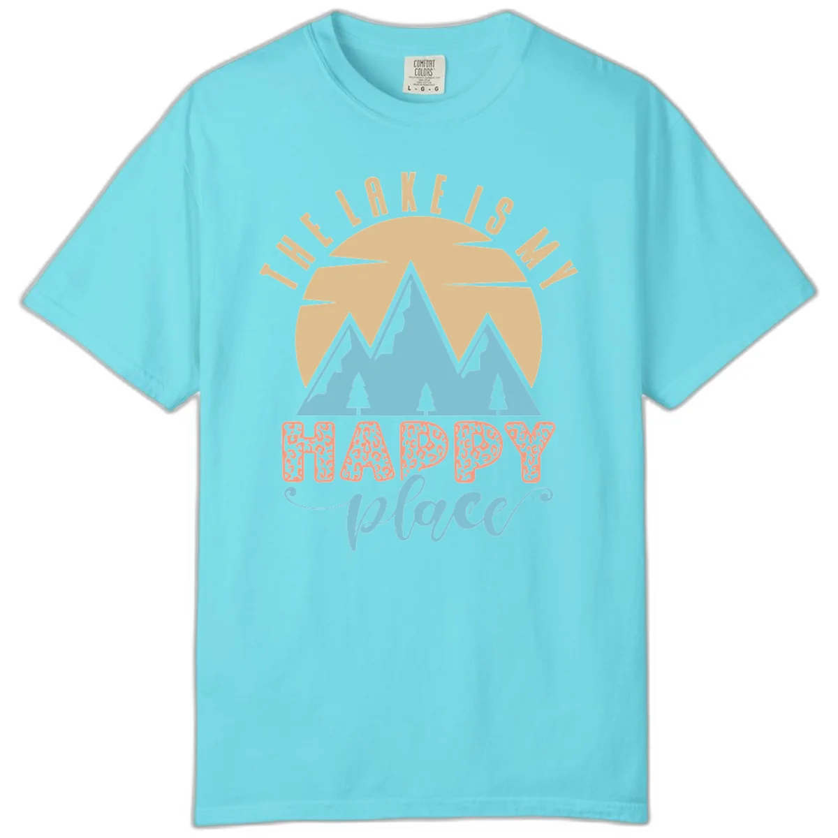 The Lake Is My Happy Place Design Comfort Color in Lagoon Blue