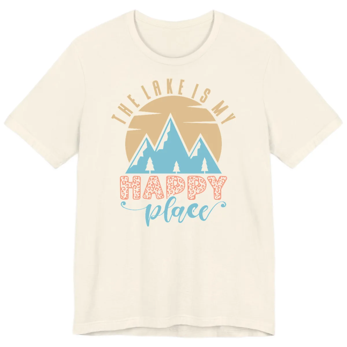 The Lake Is My Happy Place Design Premium T-Shirt in Natural