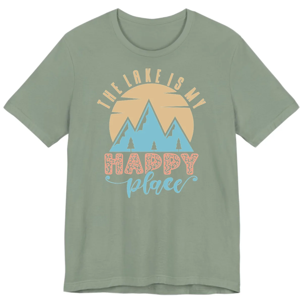 The Lake Is My Happy Place Design Premium T-Shirt in Sage