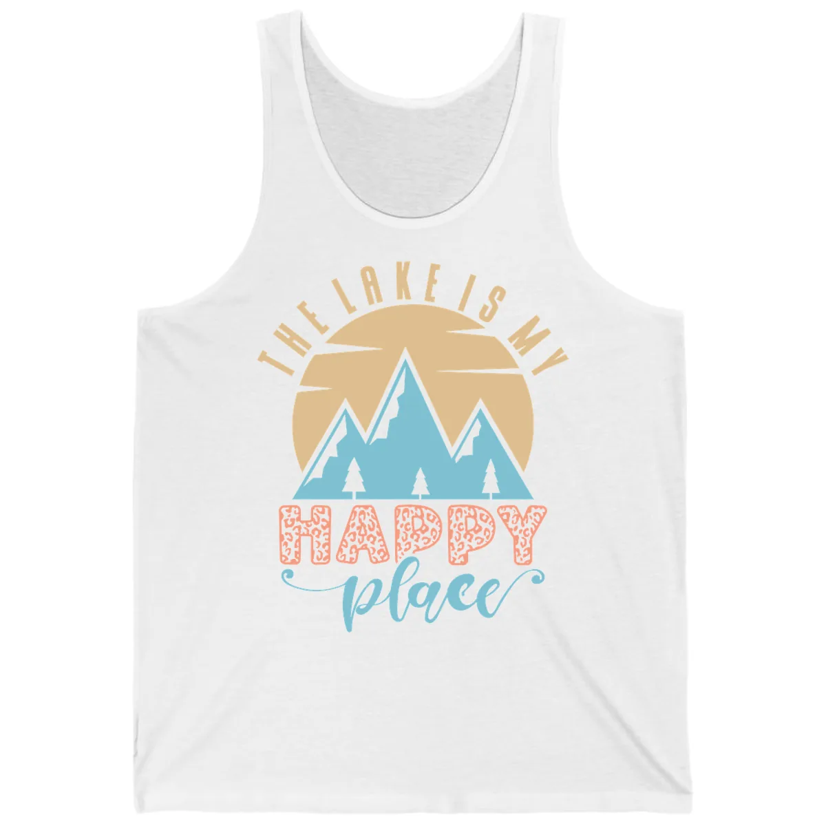 The Lake Is My Happy Place Design Tank in White