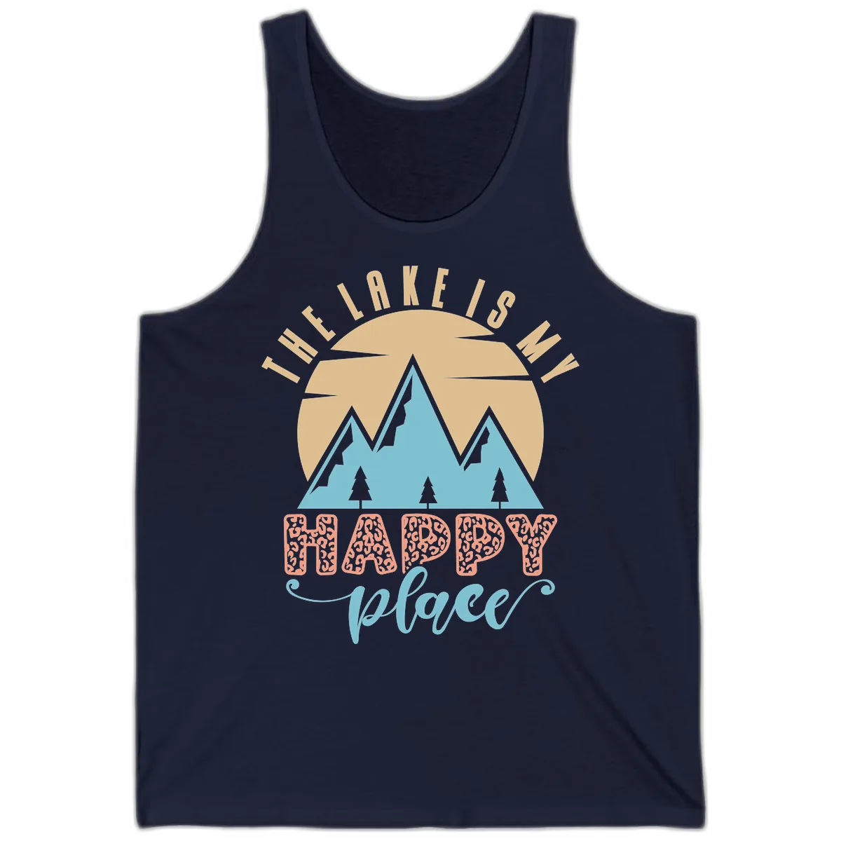 The Lake Is My Happy Place Design Tank in Navy