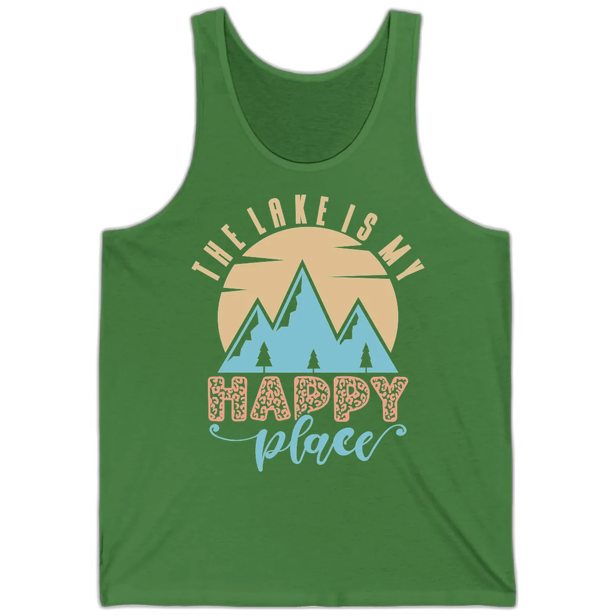 The Lake Is My Happy Place Design Tank in Leaf