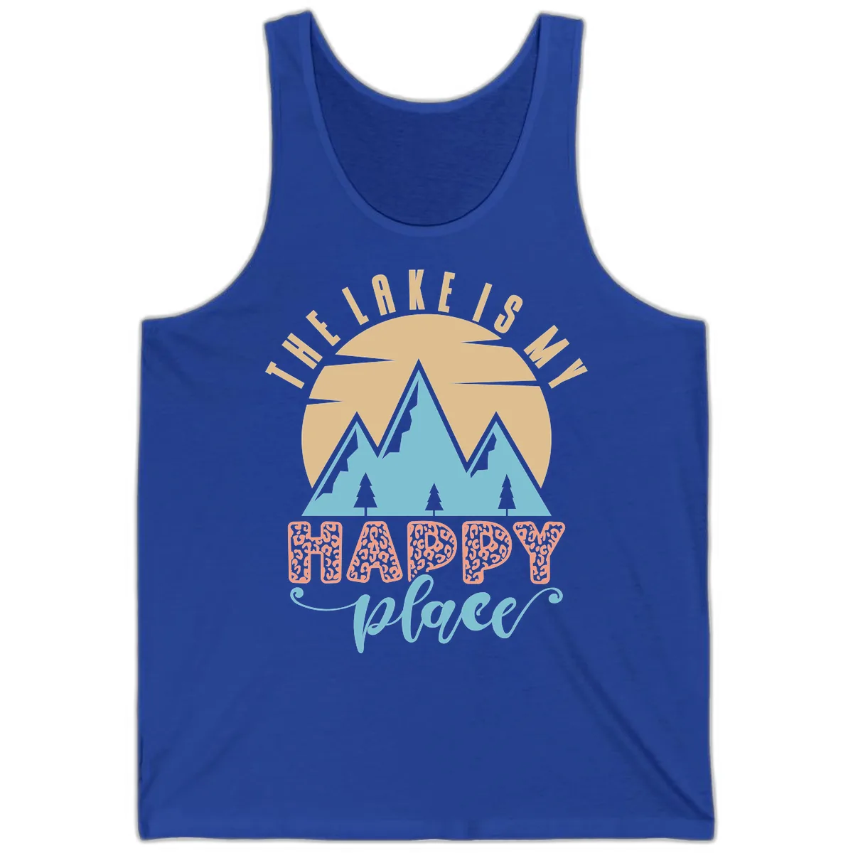 The Lake Is My Happy Place Design Tank in True Royal