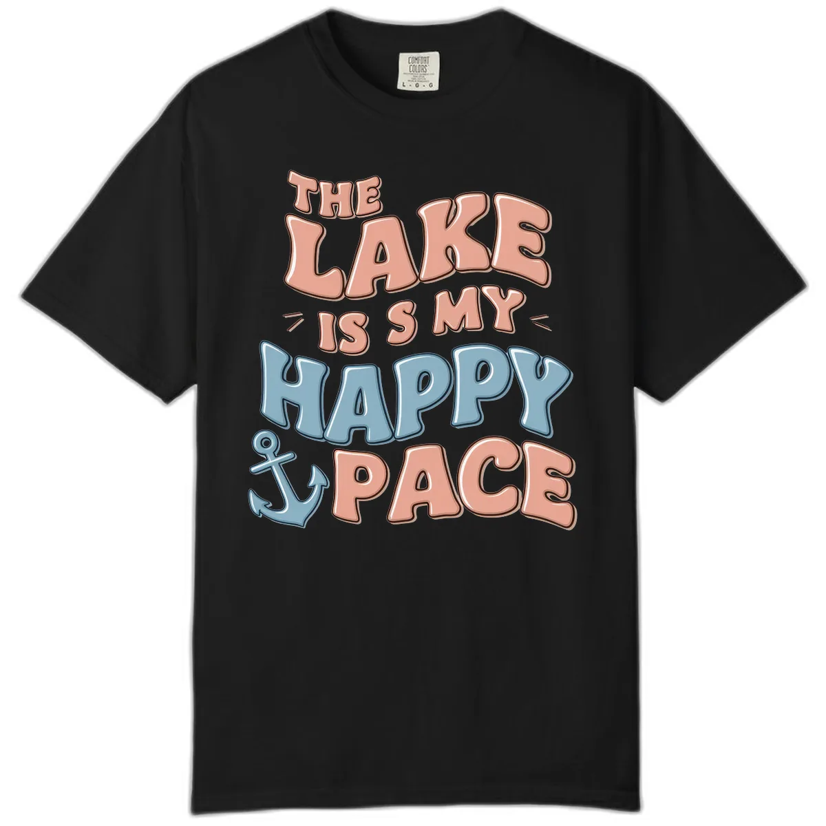 The Lake Is My Happy Place Comfort Color in Black