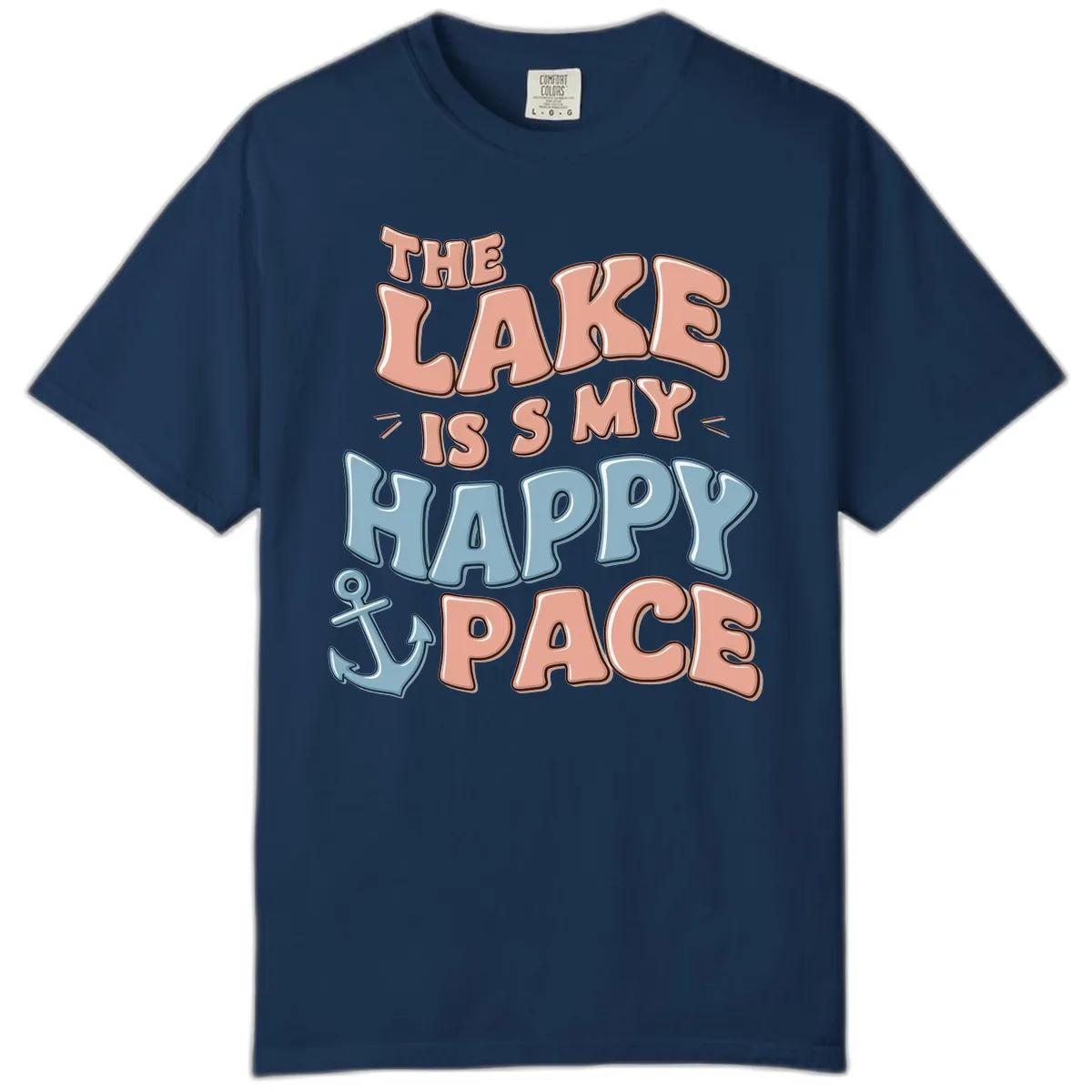 The Lake Is My Happy Place Comfort Color in Navy