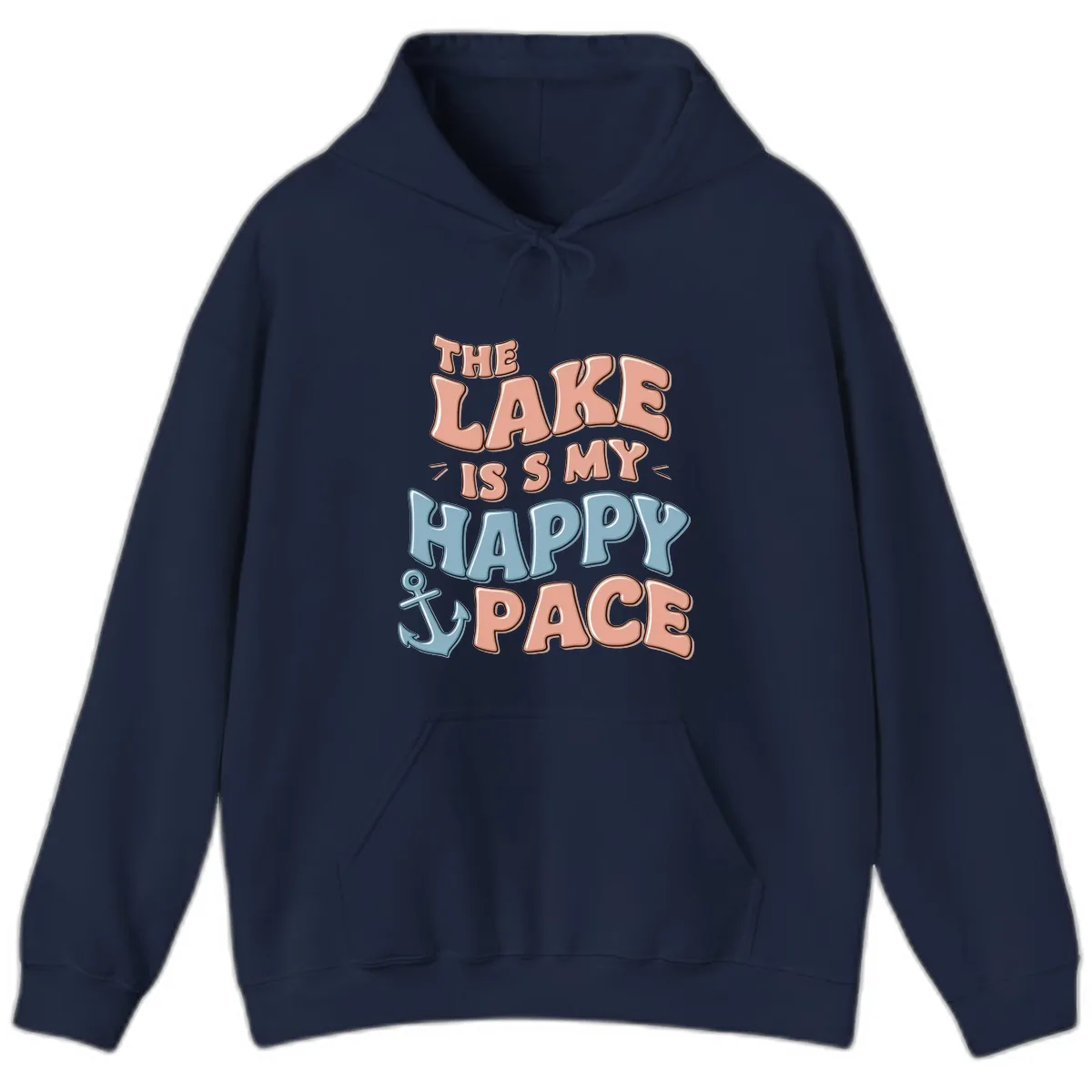 The Lake Is My Happy Place Hoodie in Navy
