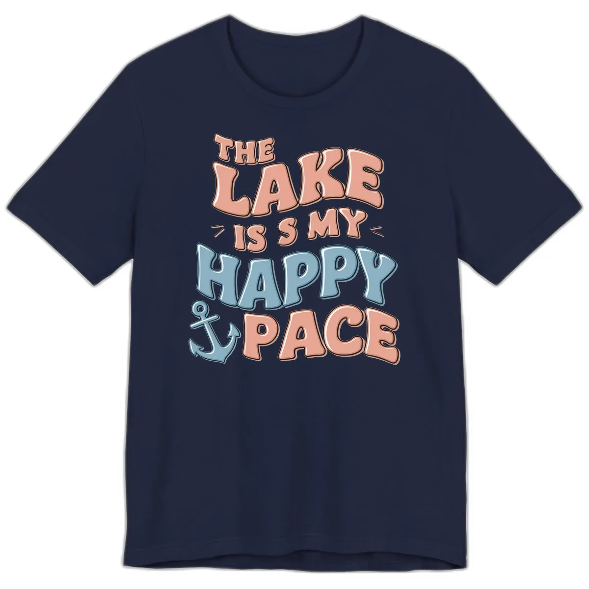 The Lake Is My Happy Place Premium T-Shirt in Navy