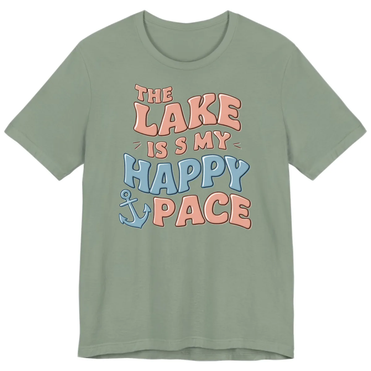 The Lake Is My Happy Place Premium T-Shirt in Sage