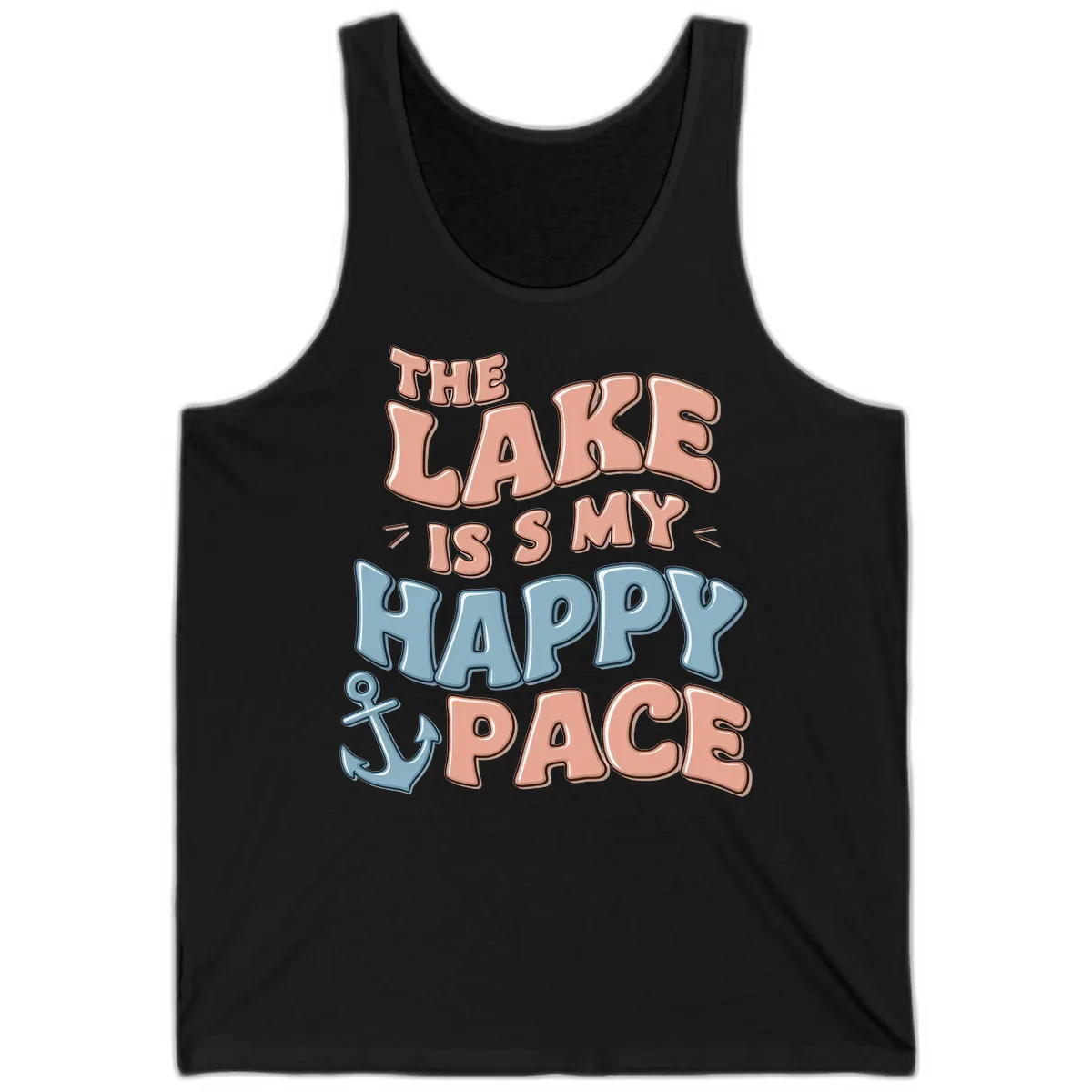 The Lake Is My Happy Place Tank in Black