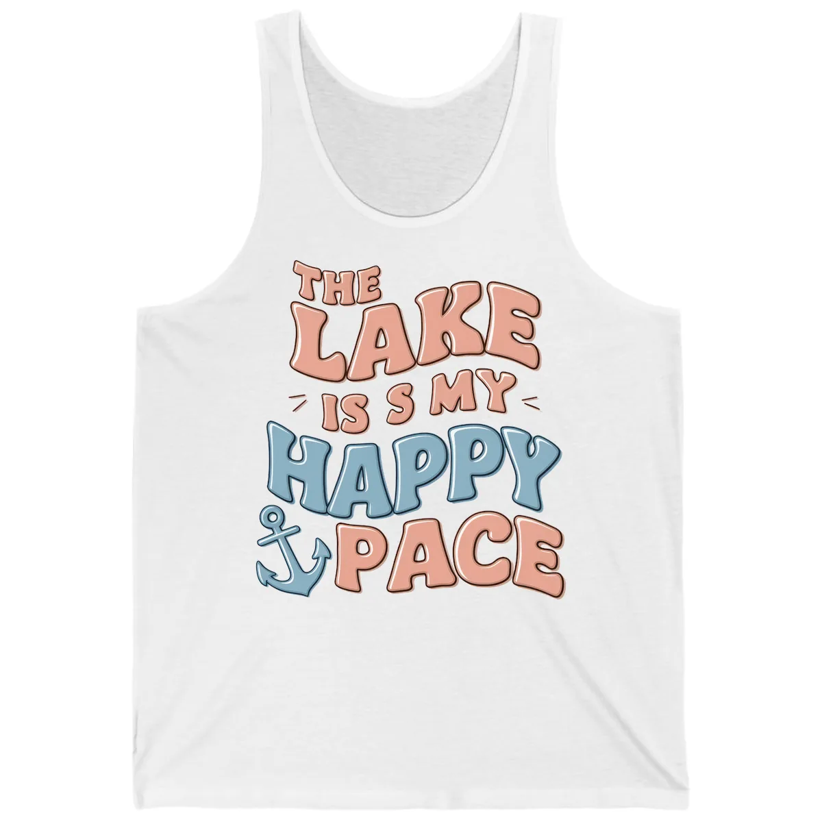The Lake Is My Happy Place Tank in White