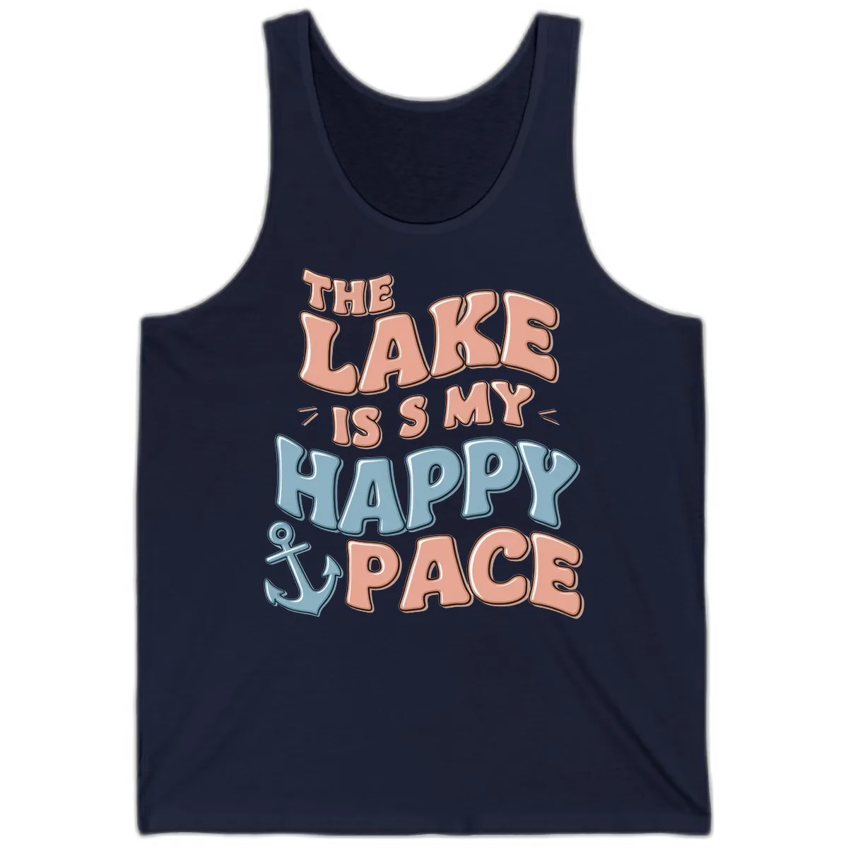 The Lake Is My Happy Place Tank in Navy