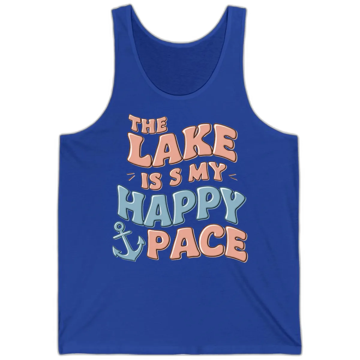 The Lake Is My Happy Place Tank in True Royal