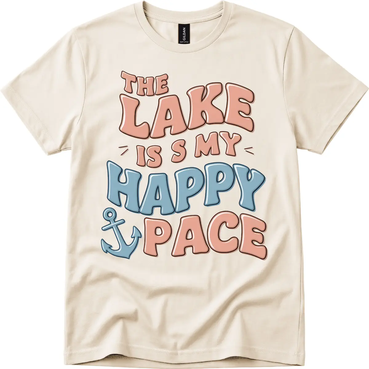 The Lake Is My Happy Place T-Shirt in Natural