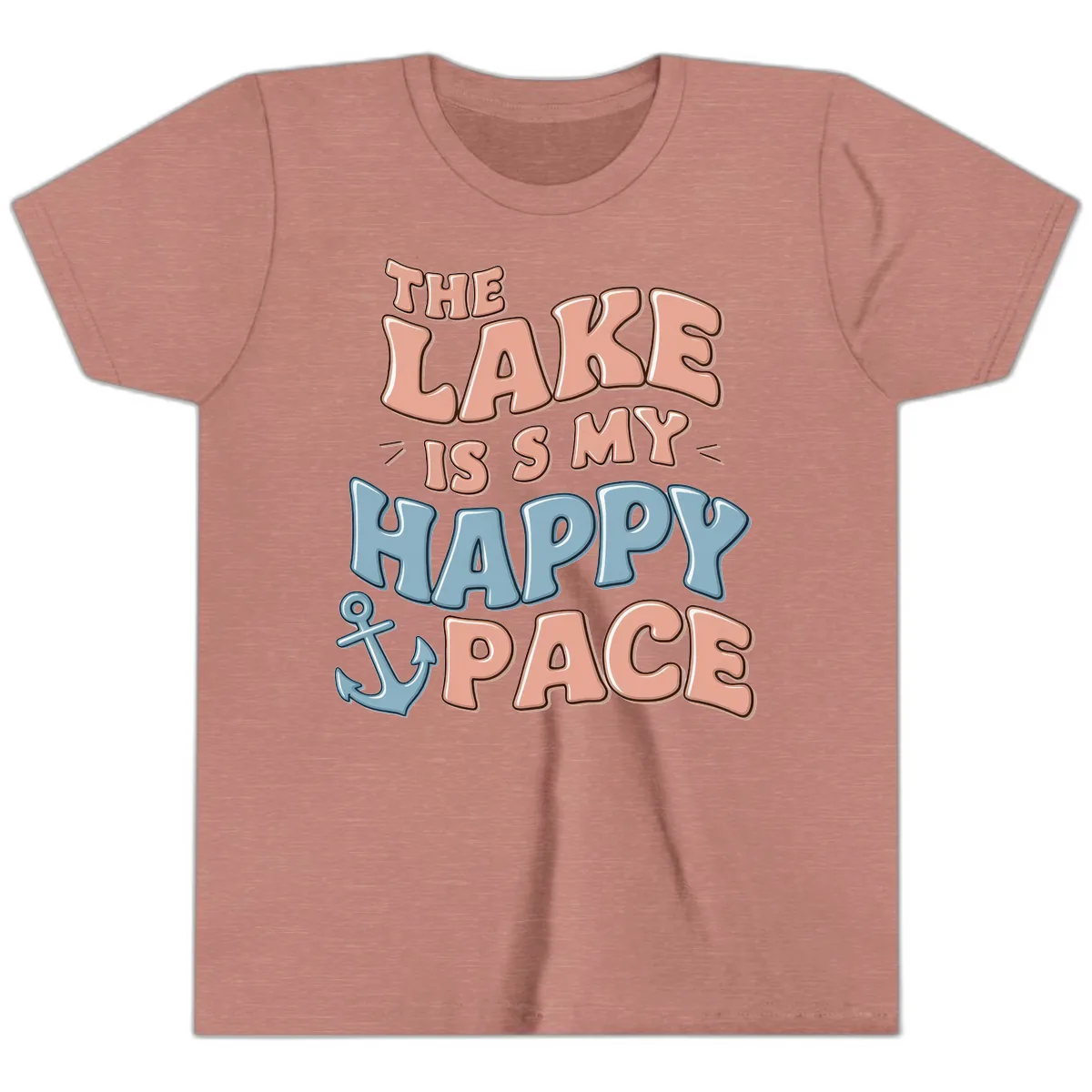 The Lake Is My Happy Place Youth T-Shirt in Heather Mauve