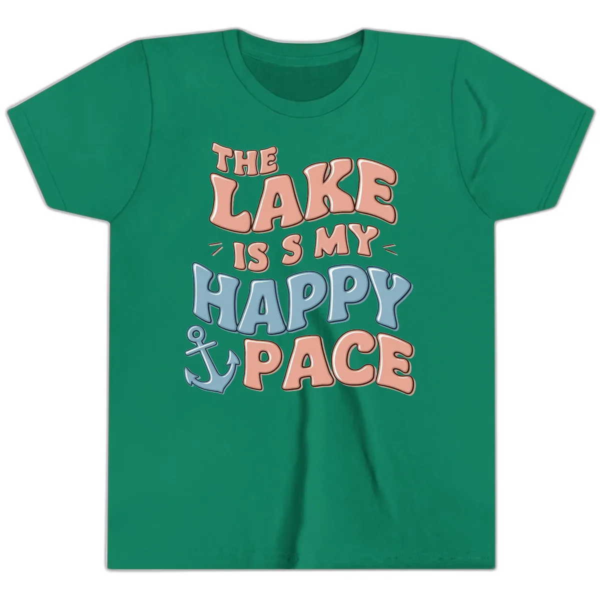 The Lake Is My Happy Place Youth T-Shirt in Kelly