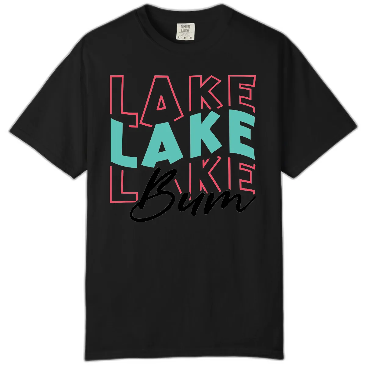 Lake Bum Typography Design Comfort Color in Black