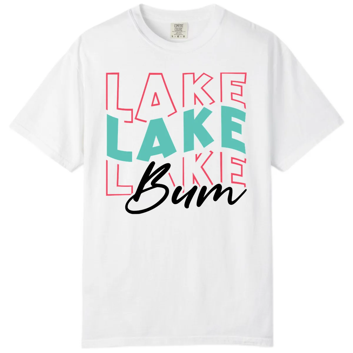 Lake Bum Typography Design Comfort Color in White