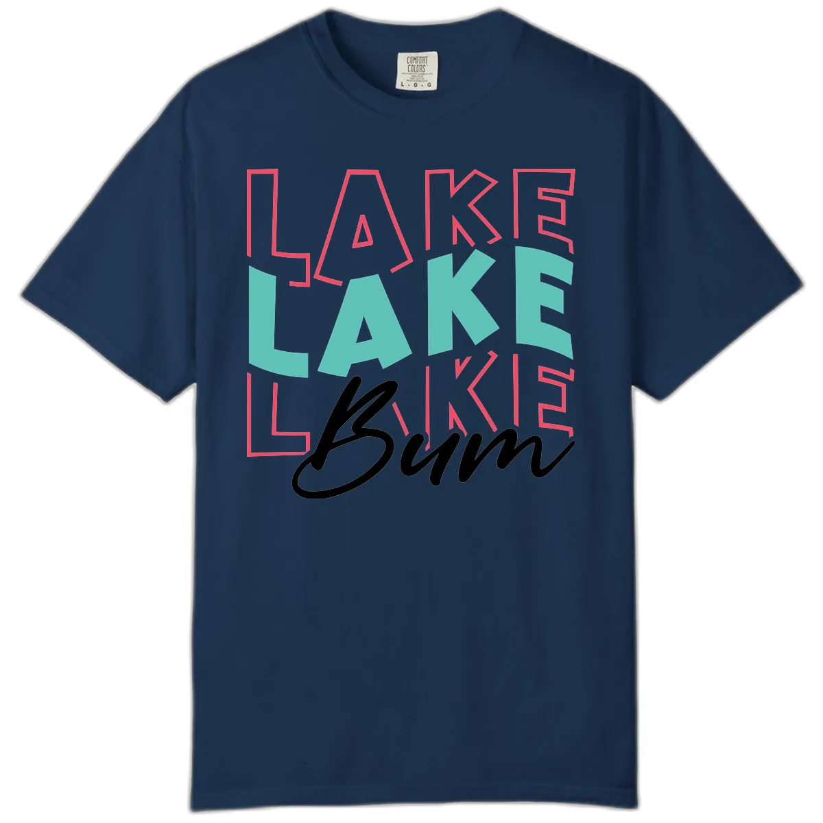 Lake Bum Typography Design Comfort Color in Navy