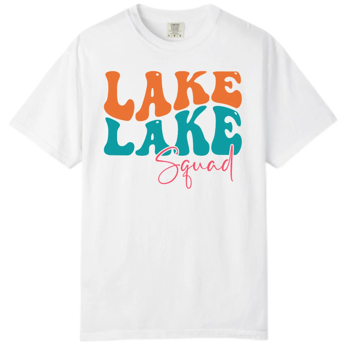 Retro Lake Life Squad Apparel Comfort Color in White
