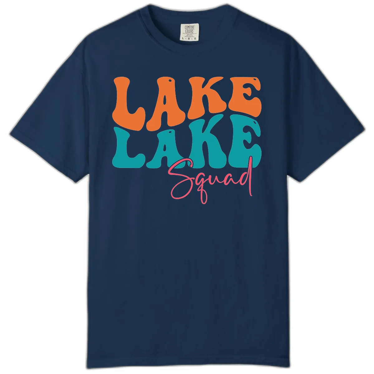 Retro Lake Life Squad Apparel Comfort Color in Navy