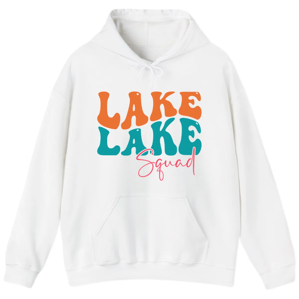 Retro Lake Life Squad Apparel Hoodie in White