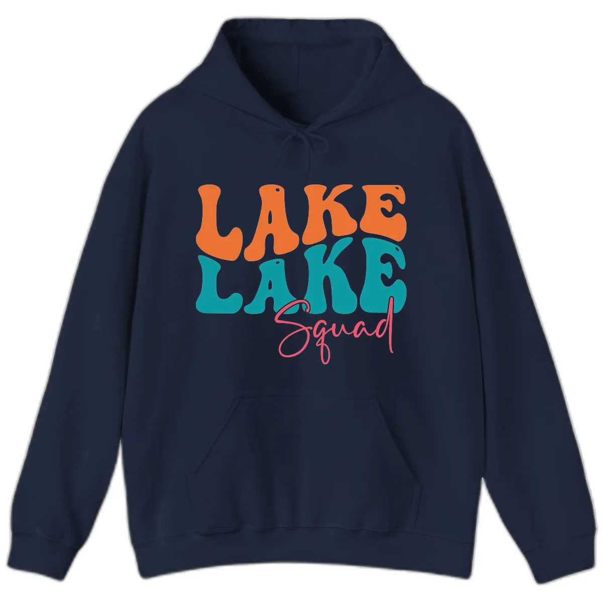 Retro Lake Life Squad Apparel Hoodie in Navy