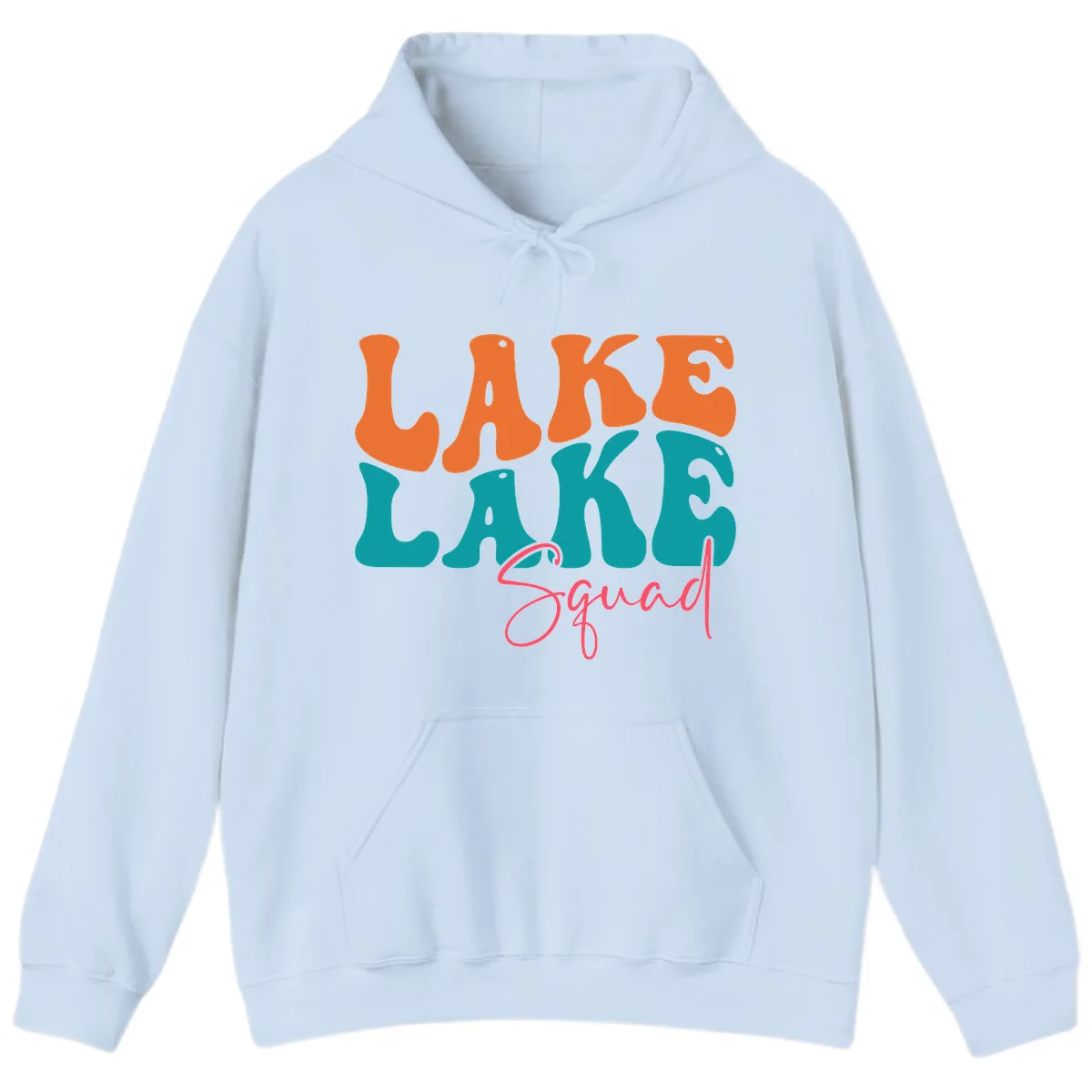 Retro Lake Life Squad Apparel Hoodie in Light Blue