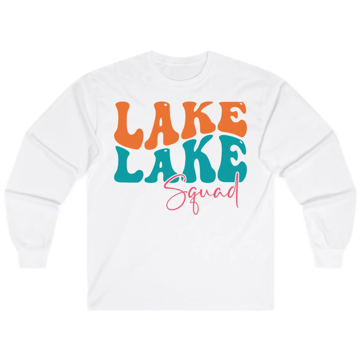 Retro Lake Life Squad Apparel Long Sleeve in White