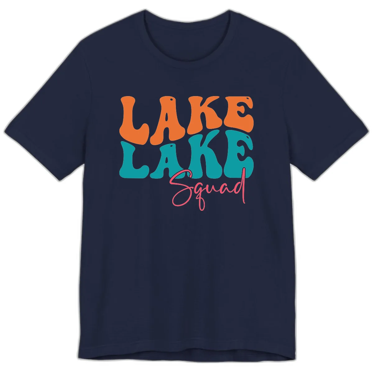 Retro Lake Life Squad Apparel Premium T-Shirt in Navy