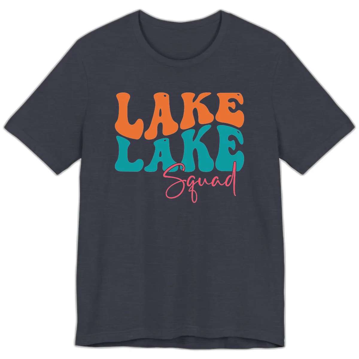 Retro Lake Life Squad Apparel Premium T-Shirt in Heather Midnight Navy