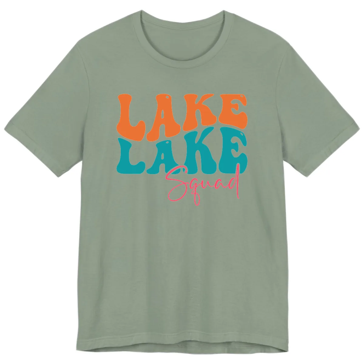 Retro Lake Life Squad Apparel Premium T-Shirt in Sage