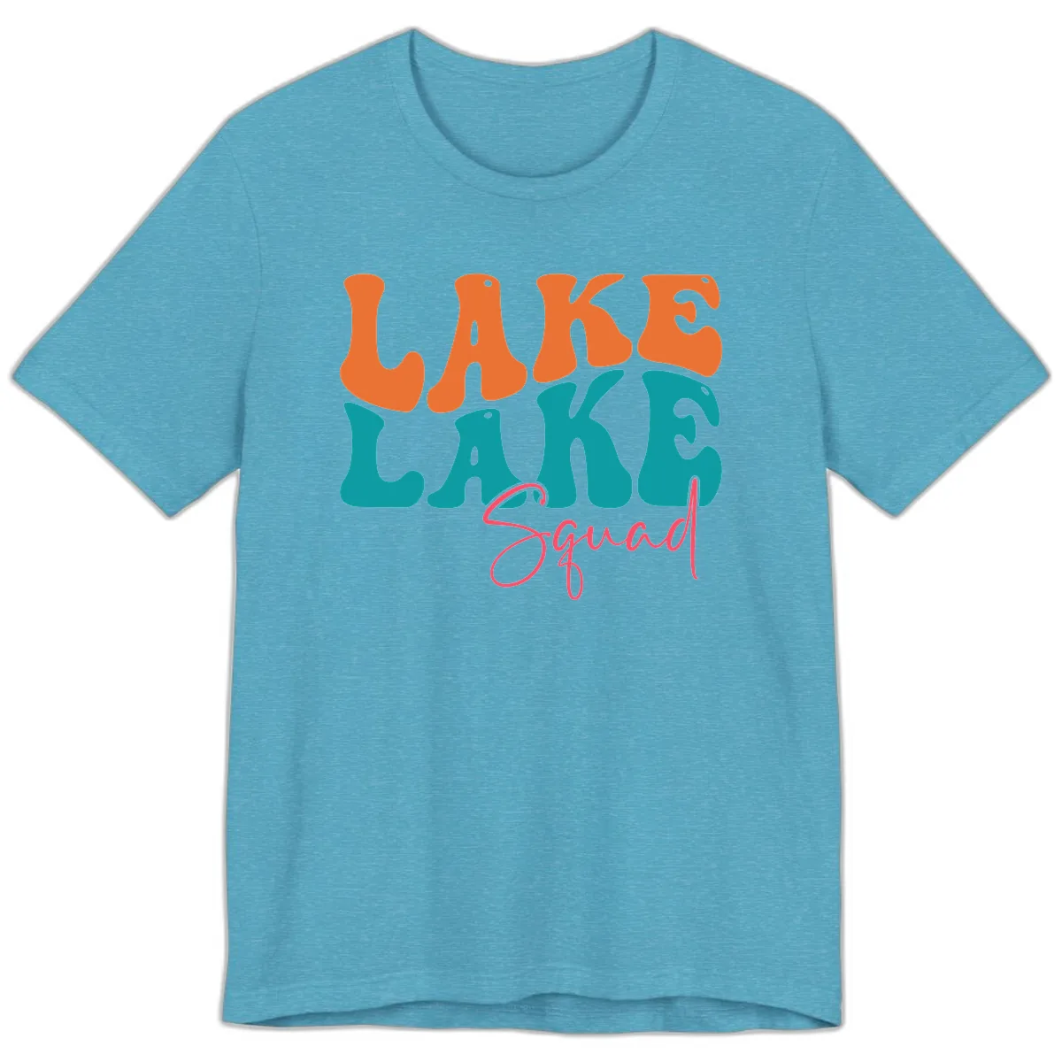 Retro Lake Life Squad Apparel Premium T-Shirt in Heather Aqua