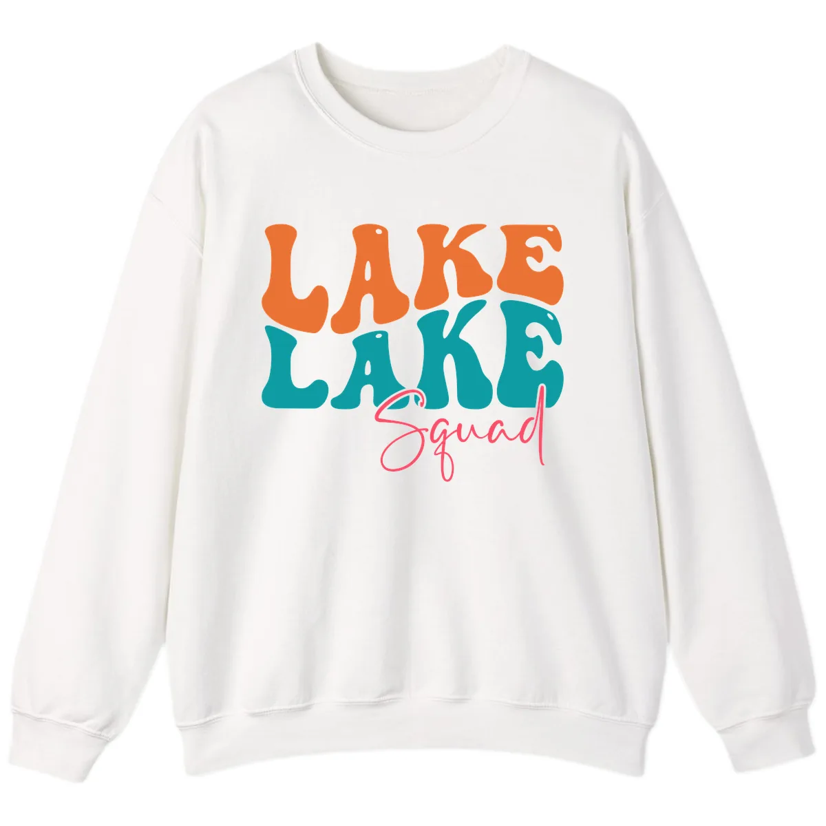 Retro Lake Life Squad Apparel Sweatshirt in White