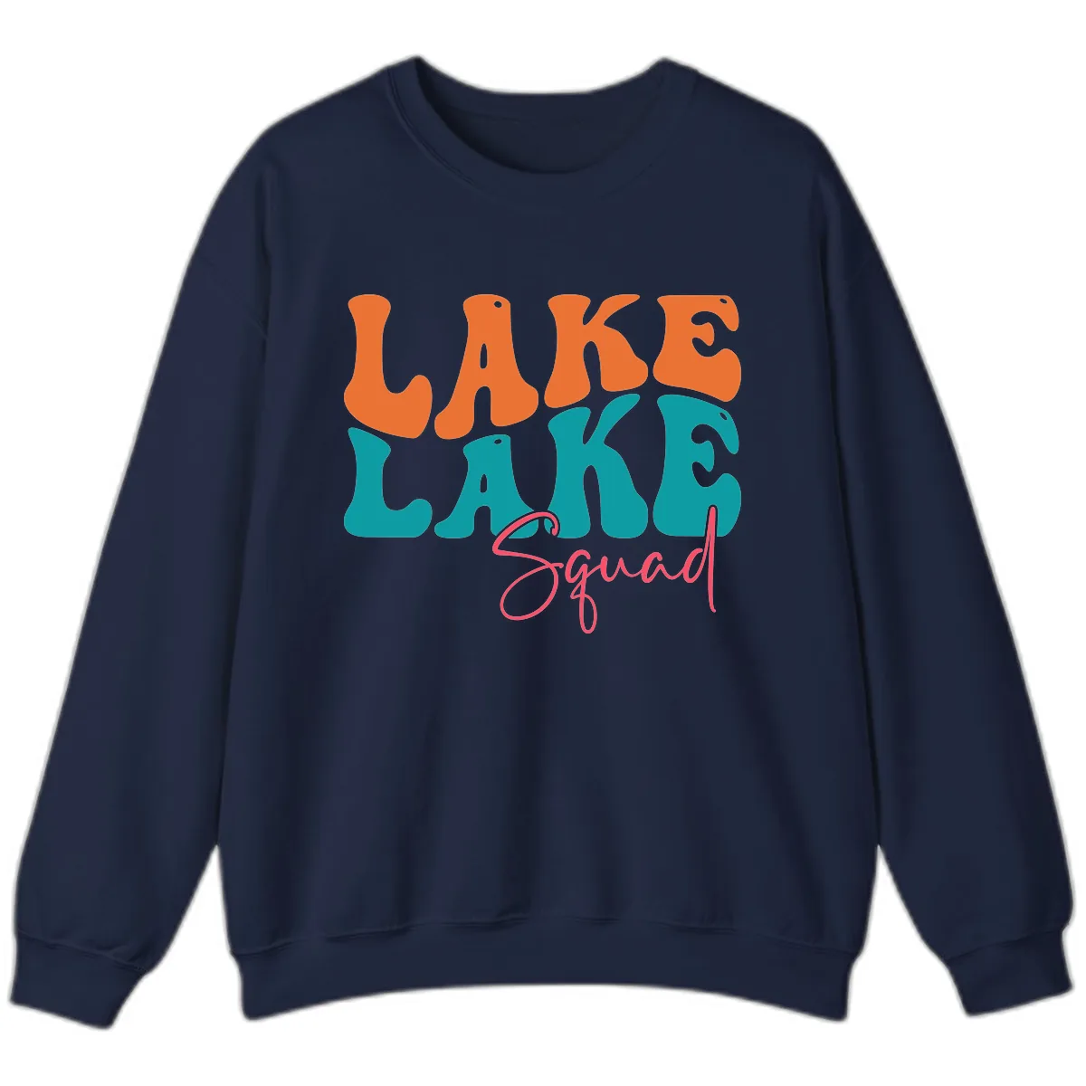 Retro Lake Life Squad Apparel Sweatshirt in Navy