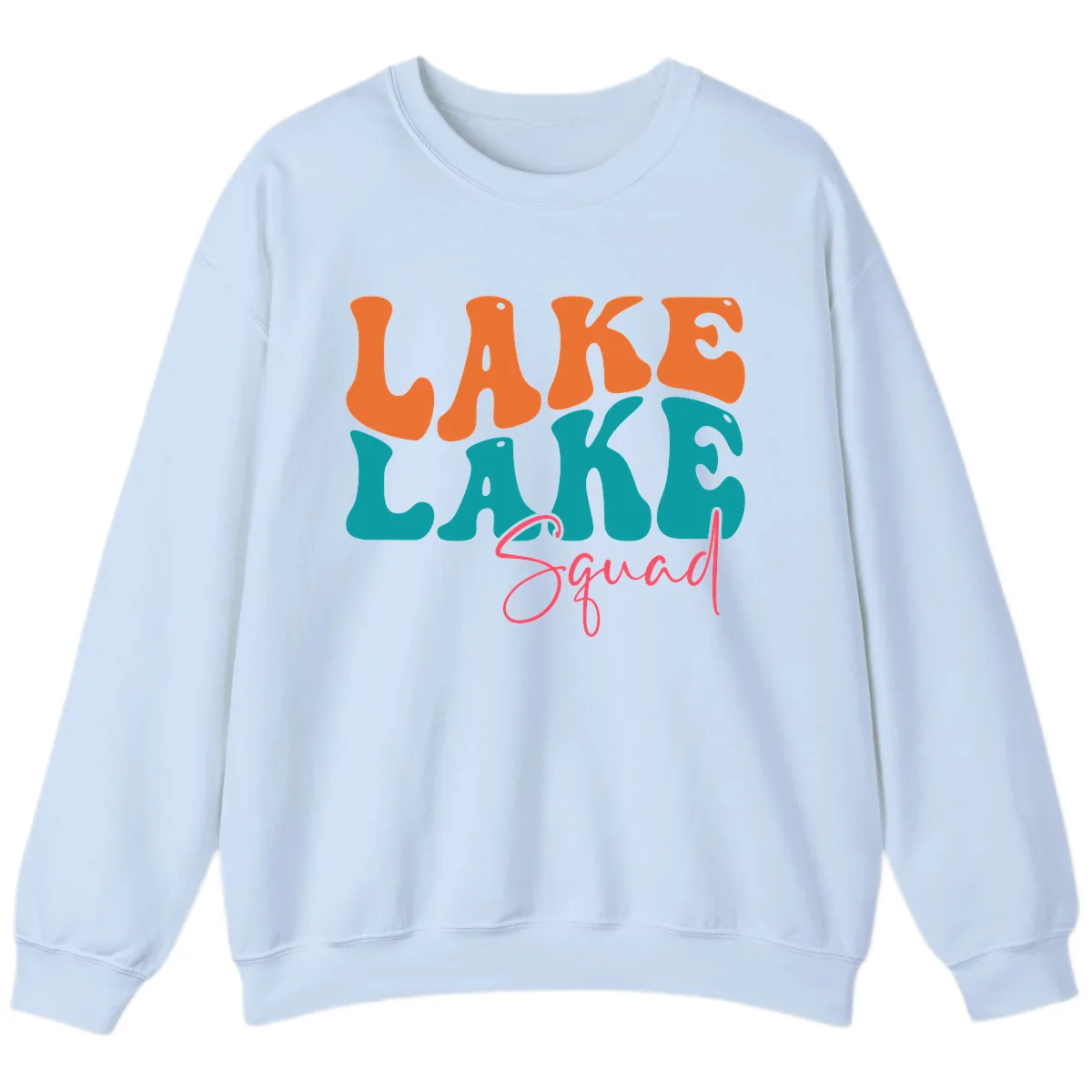 Retro Lake Life Squad Apparel Sweatshirt in Light Blue