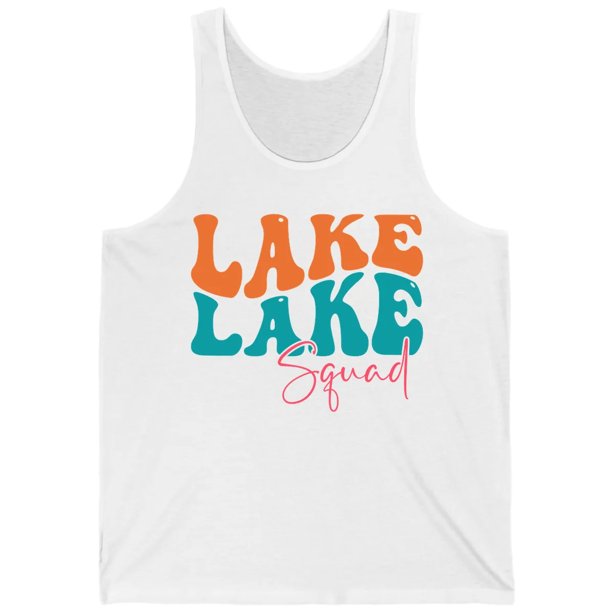 Retro Lake Life Squad Apparel Tank in White