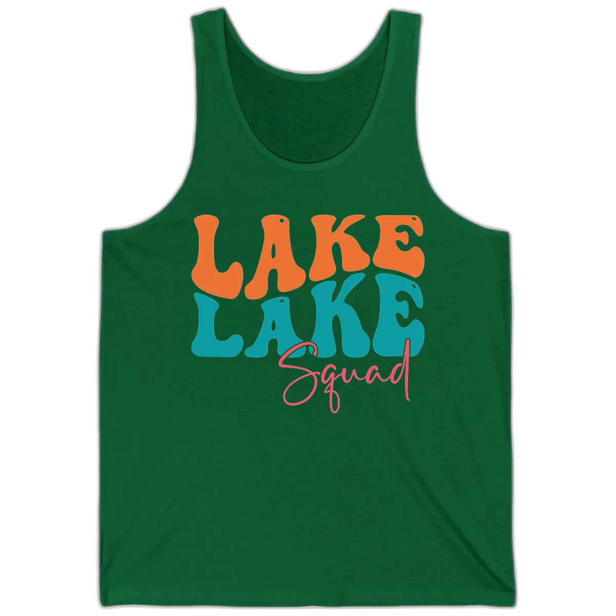 Retro Lake Life Squad Apparel Tank in Kelly