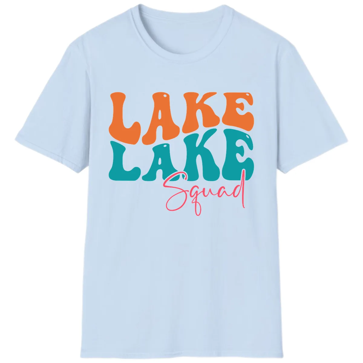 Retro Lake Life Squad Apparel T-Shirt in Light Blue